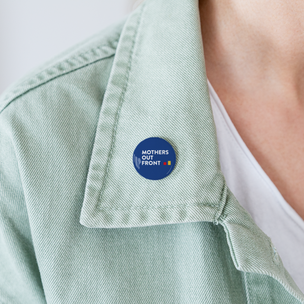 Blue Mothers Out Front Buttons small 1'' (5-pack) - white